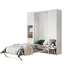 Concept Verticaal Opklapbed met Kasten B90cm - Matwit