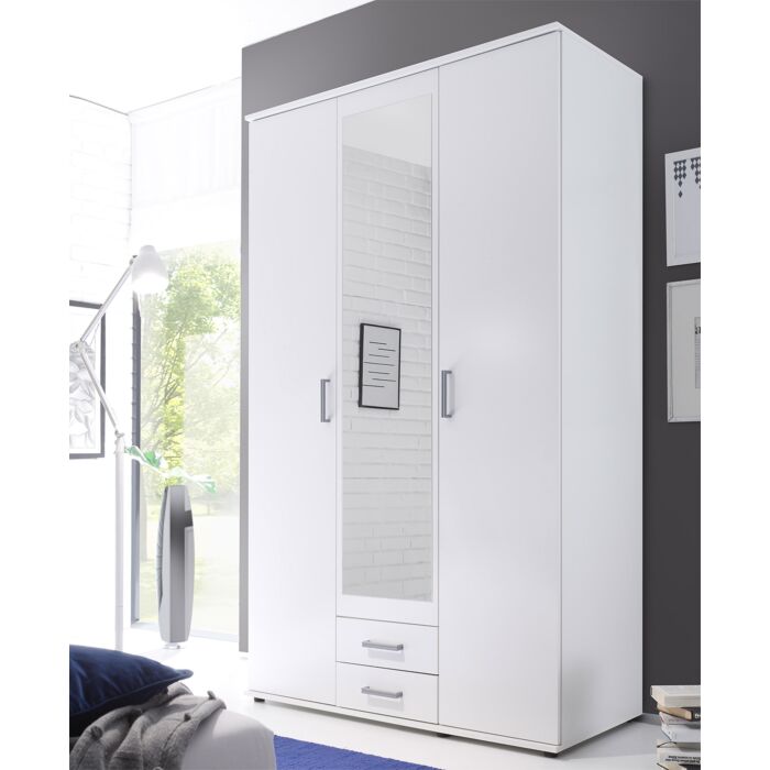 Karel 3-deurs Kledingkast H195 - Wit main product photo