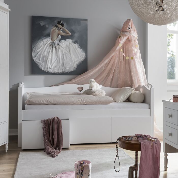 Emma Bedbank met Drie Speelgoedbakken - Wit main product photo