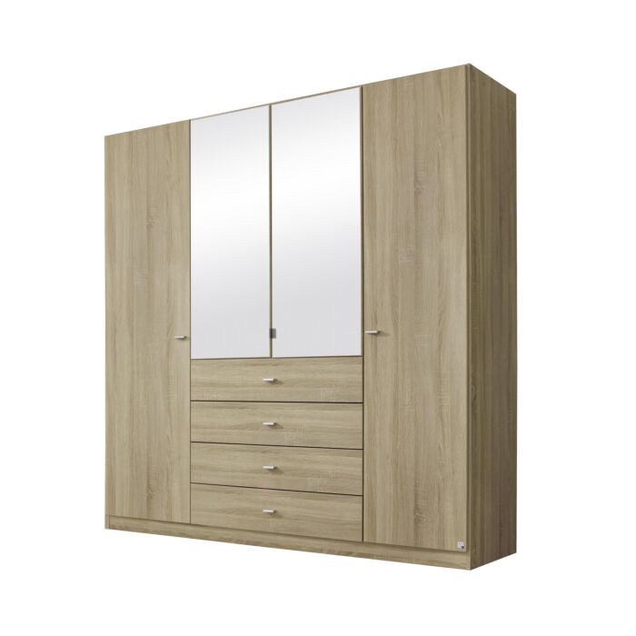 Sinsheim 4-deurs Kledingkast met Spiegel H197 - Eiken main product photo