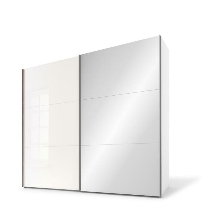 Swift Schuifdeurkast met Spiegel Glas Mix Plus Breedte 200cm x Hoogte 216cm - Wit/Witglas main product photo