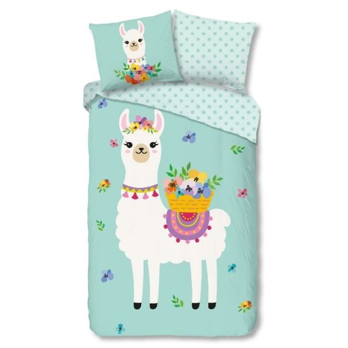 Good Morning Dekbedovertrek 140x200/220 - Lama Mint main product photo