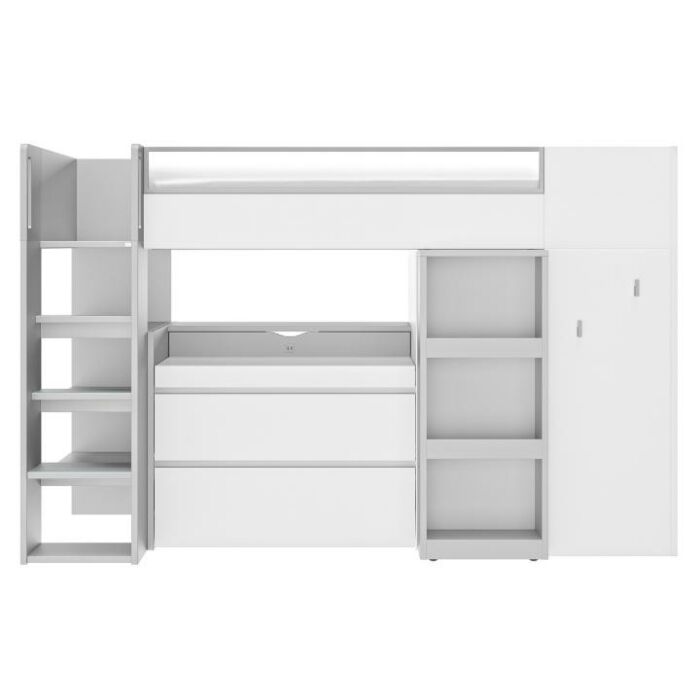Gautier Dimix Hoogslaper met Bureau en Kasten 90x200 - Wit/Grijs main product photo