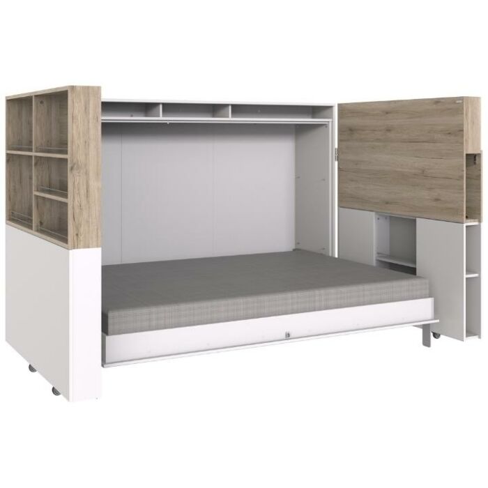 Juist Horizontaal Opklapbed 120x200 met Bedombouw - San Remo/Wit main product photo