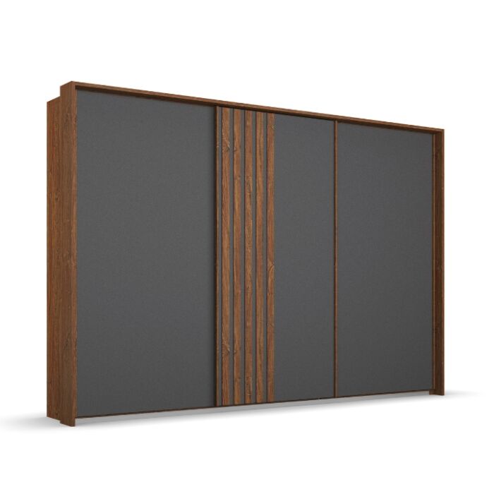 Mosbach Schuifdeurkast B271 x H214 - Eiken/Grijs Metallic main product photo