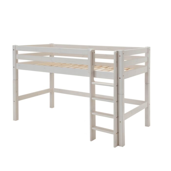Thijs Midi Hoogslaper met Rechte Trap - Whitewash main product photo
