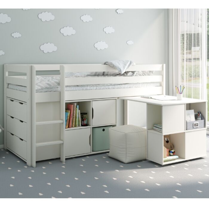 Robin Halfhoogslaper met Bureau en Kast - Wit main product photo
