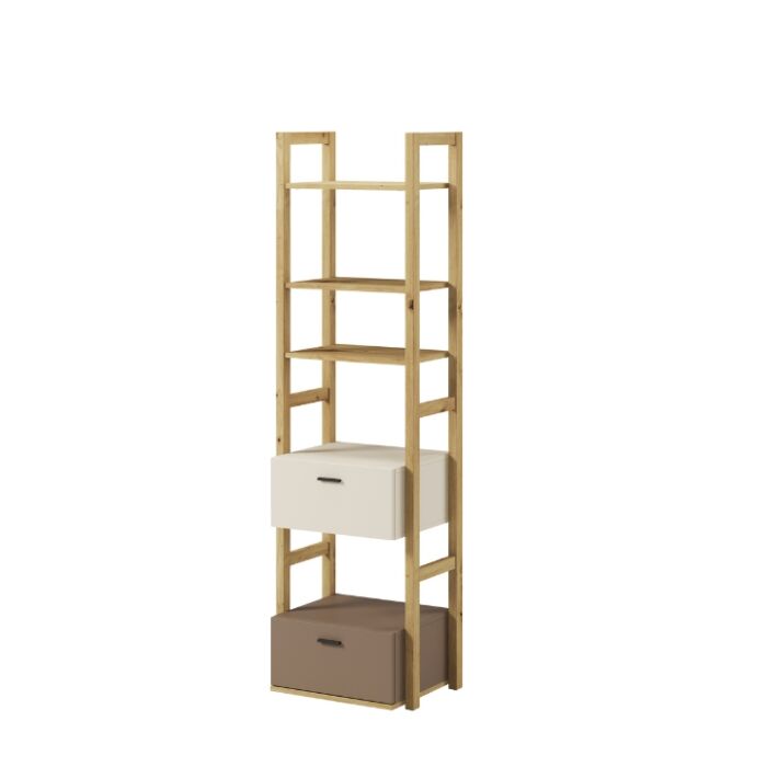 Lenny Boekenkast Klein - Eiken/Beige/Truffel main product photo