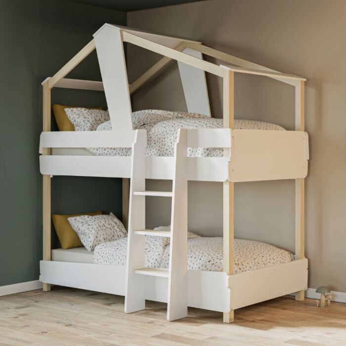 Timber Stapelbed 90x200 - Wit/Eiken main product photo