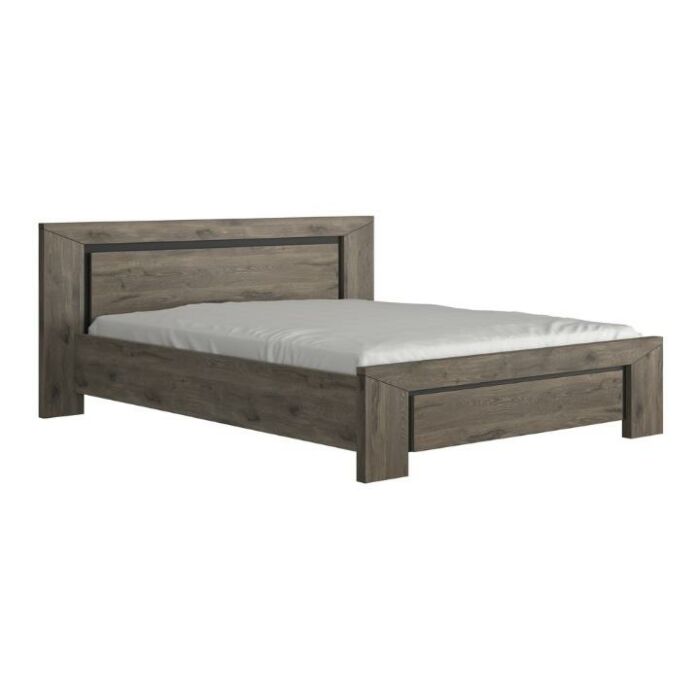 Brugge Ledikant 160x200 - Bruine Viking Eik/Zwart main product photo