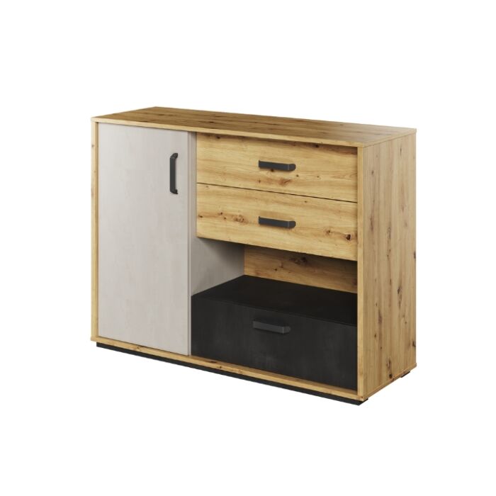 Qubic Ladekast - Eiken/Grijs main product photo