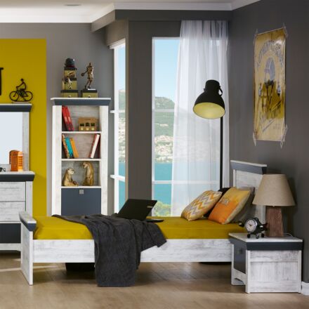 Antik Tienerbed 90x200 - Antiek Wit