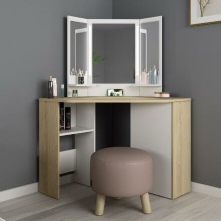 Vanity Chic Make-Up Tafel - Eiken/Wit