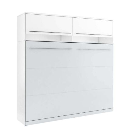 Concept Horizontaal Opklapbed met Kast 140x200 - Wit