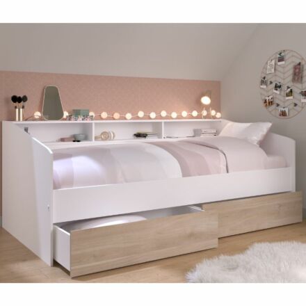 SLEEP ledikant 90x200 met lades wit japanse eik meisjesbed.jpg