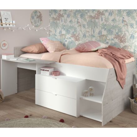 Milky Kajuitbed met Bureau - Wit