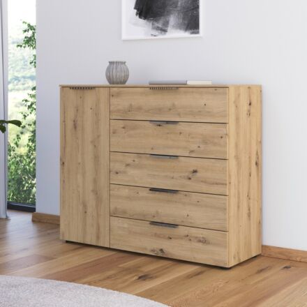 Sfeer Flipp Commode 1 deur en 5 laden - Artisan EikenChroom.jpg