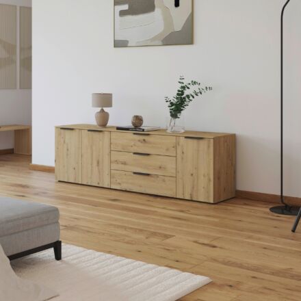 Flipp Commode 3 deuren en 3 laden - Artisan Eiken/Grafiet