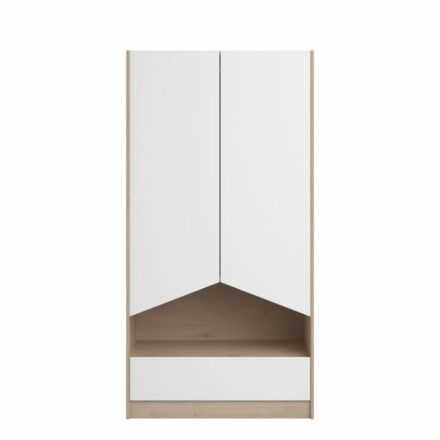 Shelter 2-Deurs Kledingkast - Eiken/Wit